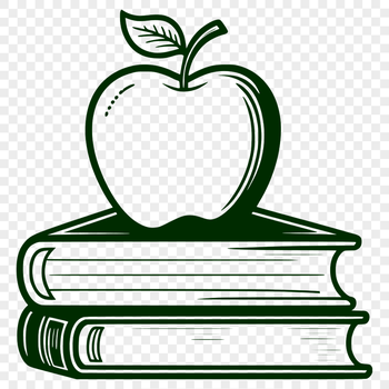 A digital illustration of a student's tablet featuring the Apple Book logo in a vector format.