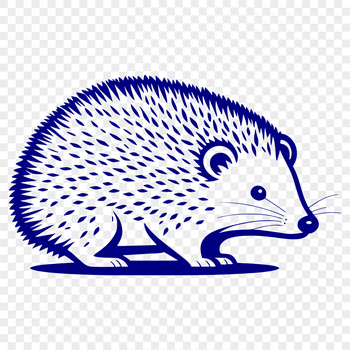A high-quality digital illustration of a hedgehog, suitable for various applications including clip art and vector design.