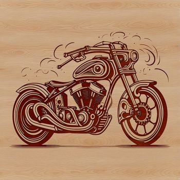 A detailed illustration of a motorcycle with sleek lines and modern design.