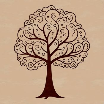 A stylized illustration of a tree in vector format, suitable for digital designs and crafts.