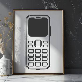 A precision vector design of a cell phone, suitable for cutting machine stencils or digital art projects.