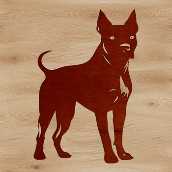 A detailed illustration of a standing pitbull with bold features.