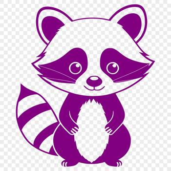 Racoon illustration in vector format, suitable for cutting machine designs.