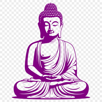 A high-resolution SVG illustration of a Buddhist figure with a serene expression.