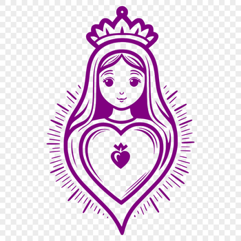 A symbol representing devotion to the Virgin Mary's purity, depicted in a simple vector design.