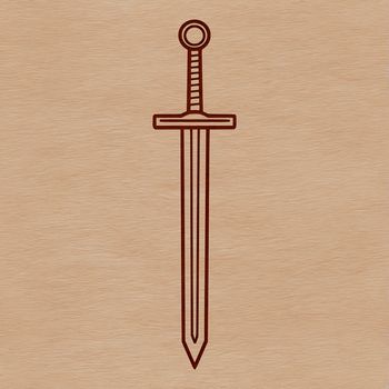 A high-quality vector illustration of a sword with intricate details.