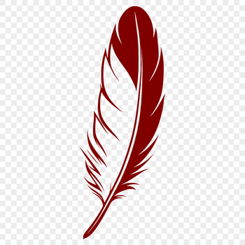 A stylized illustration of a single feather with clean lines, perfect for vector graphics and digital design projects.