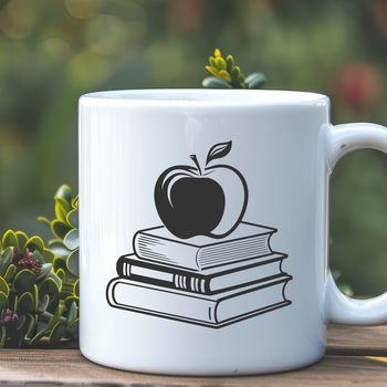 A digital illustration of a book with the Apple logo on its cover, suitable for educational purposes and vector design.