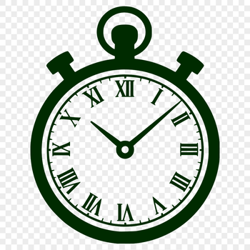 A digital clock face with analog hands in a modern style.