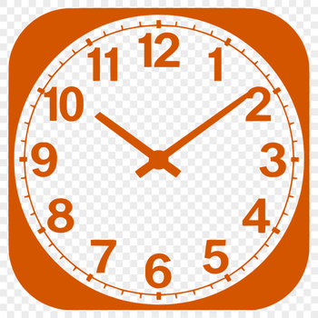 A digital time-keeping device with hour and minute hands.