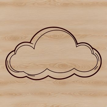 A stylized illustration of a cloud, suitable for vector graphics and digital design.