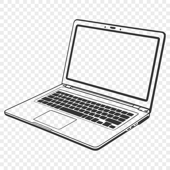 A detailed SVG design of a modern laptop with a sleek keyboard and screen.