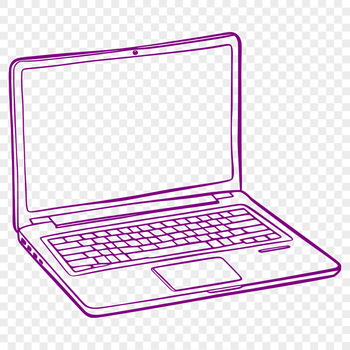 A digital illustration of a laptop with various computer components, suitable for vector design projects.