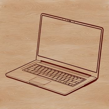 A detailed diagram of a modern laptop's internal components, suitable for educational purposes and vector design.