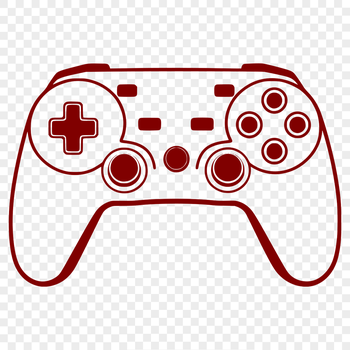 Game controller with buttons and joysticks in a vector design suitable for laser cutting or pyrography.