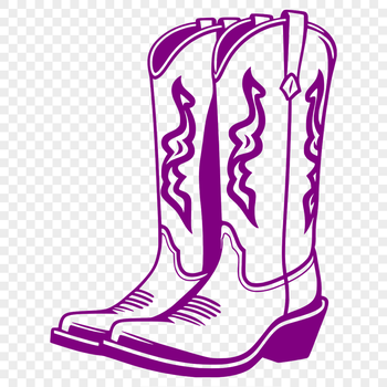 A high-quality digital illustration of a pair of cowboy boots with intricate details.