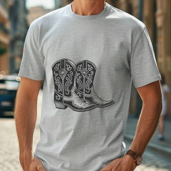 A pair of cowboy boots in vector format for cutting machine designs.