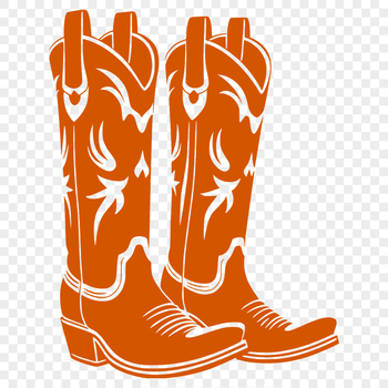 Vector illustration of cowboy boots with rugged details.