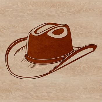 A stylized illustration of a classic cowboy hat, suitable for vector design and cutting machine applications.