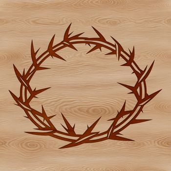 A detailed illustration of the Crown of Thorns, a significant symbol in Christian tradition, rendered as a vector graphic.