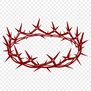 A detailed crown with sharp thorns, inspired by Christian symbolism.