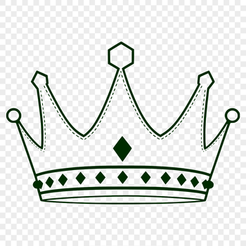 A digital rendering of a royal crown in a vector format, suitable for cutting machines and stencils.