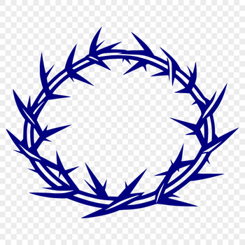 A digital illustration of the Crown of Thorns from Christian tradition, represented in vector art format.