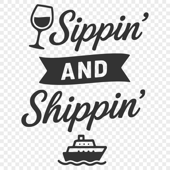 A fun cruise-themed quote with clean vector lines and minimalist design.