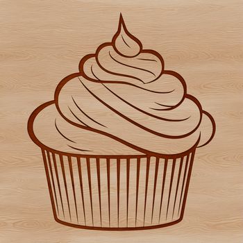 A digitally designed vector cupcake illustration.