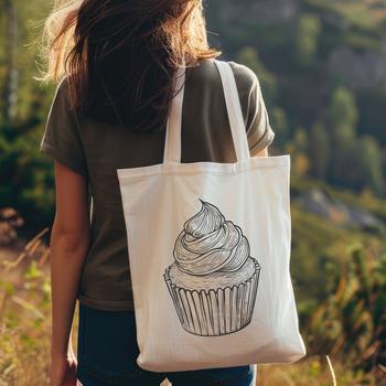 A decorative cupcake design suitable for digital crafting and editing in vector art software like Illustrator or Procreate.