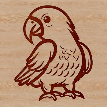 Colorful parrot illustration suitable for vector art and cutting machine designs.