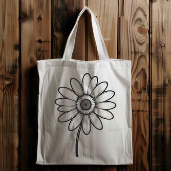 A simple vector design of a daisy featuring a central disc surrounded by curved petal shapes.
