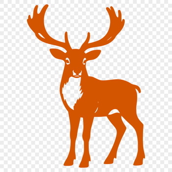 A stylized vector illustration of a reindeer, suitable for commercial use with cutting machines or laser engraving.