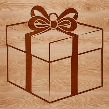 A simple graphic representation of a standard-sized gift box with a lid.