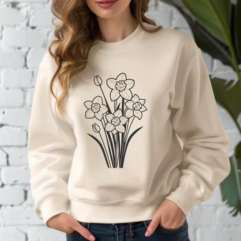 A spring-blooming daffodil flower in full color, ideal for vector art designs.