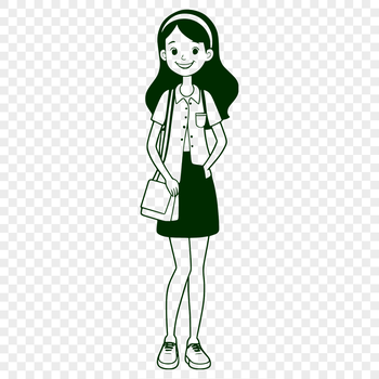 Simple design of a child girl created with scalable vector graphics.