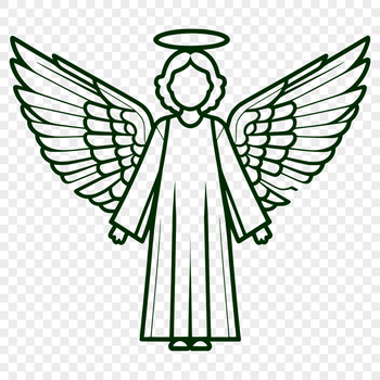 A stylized digital angel illustration created in a vector format.
