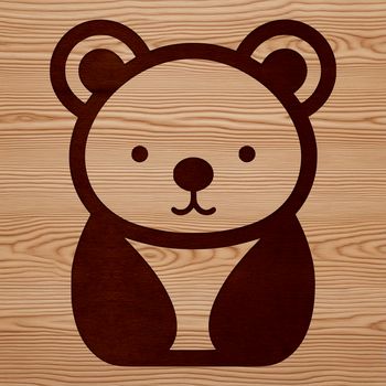 A simple line drawing illustration of a bear, suitable for digital design and printing.