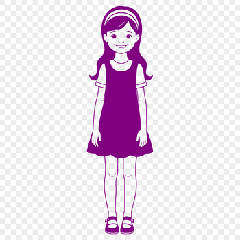 Young girl illustration in a clean vector design.