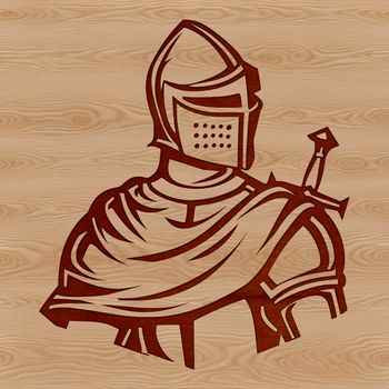 An illustrated knight in fantasy attire, suitable for vector art projects.