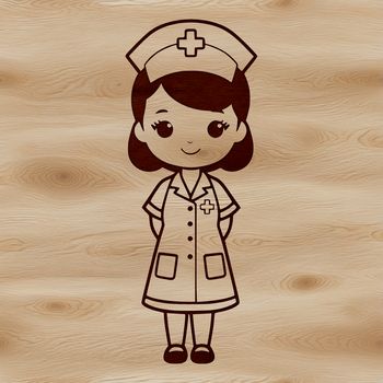 A vector graphic representation of a nurse, ideal for digital design and print use.