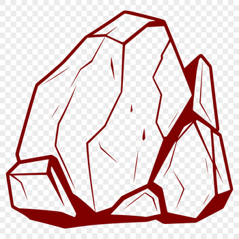 A digital illustration of a rock in 2D vector format.