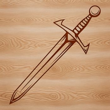 A high-quality digital representation of a sword, suitable for vector graphics.
