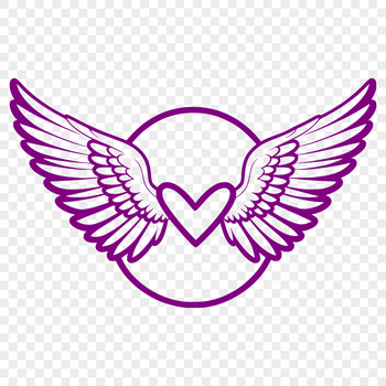 SVG graphic of delicate angel wings in a stylized design.