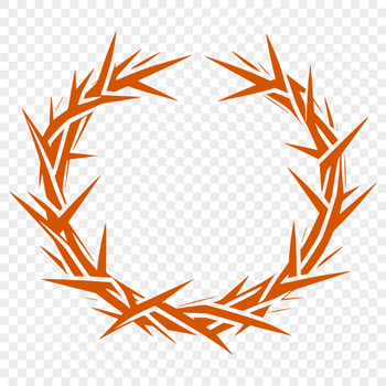 Illustration of the Crown of Thorns, a symbolic religious icon, in vector format.