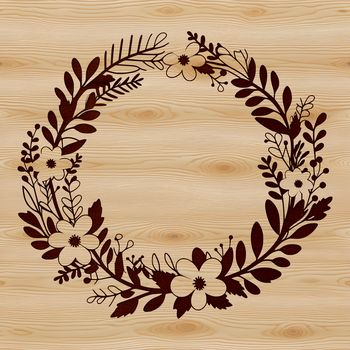 A floral wreath design in vector format, suitable for digital cutting machines and graphic design software.