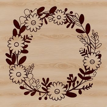 A decorative floral wreath designed as a vector graphic, suitable for digital and physical applications.