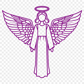 A digital illustration of a stylized angel in vector format.