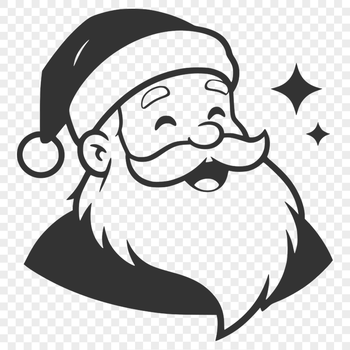 SVG icon of Father Christmas with beard and hat, suitable for various designs.