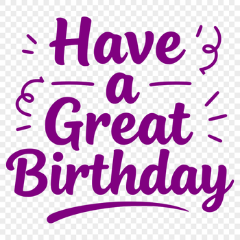 SVG vector graphic featuring a 'Happy Birthday' message for personal or commercial use as clip art or template.